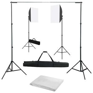 vidaXL Komplet fotografske opreme sa svjetlima softbox i pozadinom
