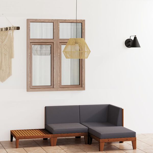 vidaXL 4-dijelna vrtna garnitura s jastucima masivno drvo bagrema