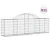 vidaXL Lučne gabionske ko&scaron;are 11 kom 200x30x60/80 cm pocinčano željezo
