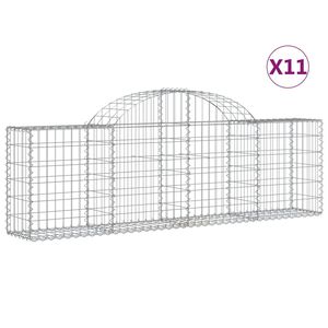 vidaXL Lučne gabionske ko&scaron;are 11 kom 200x30x60/80 cm pocinčano željezo