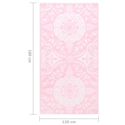 vidaXL Vanjski tepih ružičasti 120 x 180 cm PP