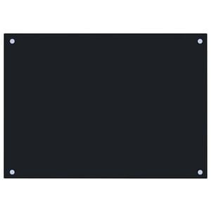 vidaXL Kuhinjska za&scaron;tita od prskanja crna 70 x 50 cm kaljeno staklo