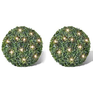 Ukrasna kugla od umjetnog &scaron;im&scaron;ira 27 cm sa solarnim LED trakama 2 kom