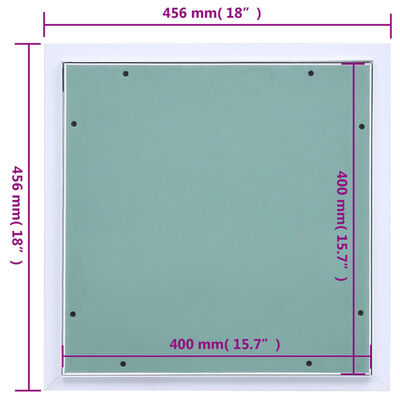 vidaXL Pristupna ploča s aluminijskim okvirom i knaufom 400 x 400 mm