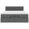 vidaXL Otomanski krevet s madracem i LED tamnosivi 140x190 cm tkanine