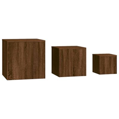 vidaXL Pomoćni stolići 3 kom boja smeđeg hrasta od konstruiranog drva