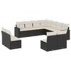 vidaXL 11-dijelni set vrtnih sofa od poliratana s jastucima crni