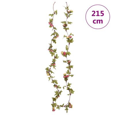 vidaXL Vijenci od umjetnog cvijeća 6 kom boja ružičaste 215 cm