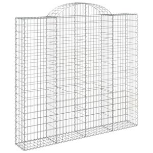 vidaXL Gabionska ko&scaron;ara s lukom200x50x180/200 cm pocinčano željezo