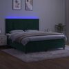 vidaXL Krevet box spring s madracem LED tamnozeleni 160x200 cm bar&scaron;un