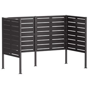 vidaXL Ekran za kante za smeće 167 x 85 x 113 cm Čelik Crna