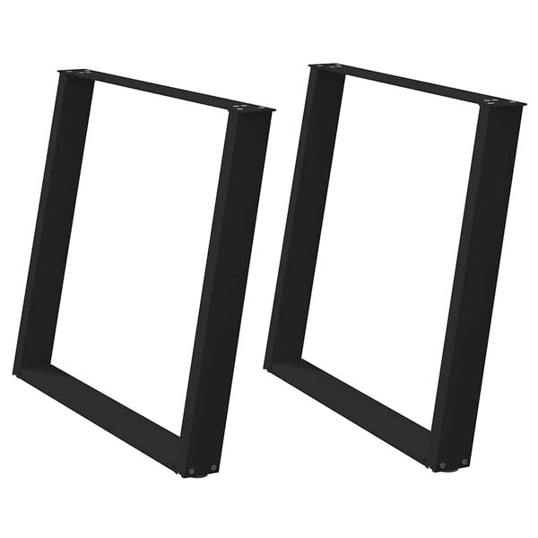 vidaXL Noge za blagovaonski stol U-oblik 2 kom Crne 90 x (72-73) cm Čelik