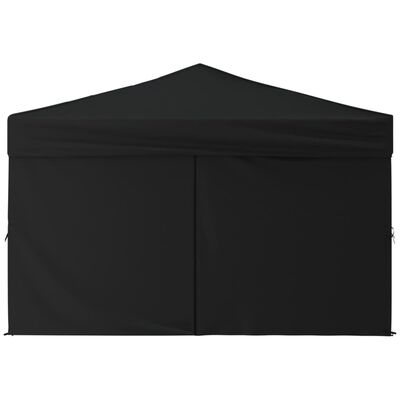 vidaXL Sklopivi šator za zabave s bočnim zidovima 3 x 3 m crni