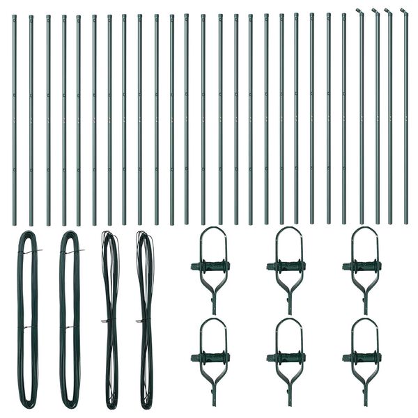 vidaXL Stup za ogradu 26 pcs Zelena 3.2 x 3.2 x 170 cm Čelik