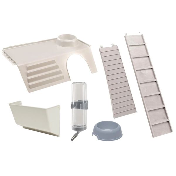 Ferplast kavez za zečeve Barn 100 Double 95 x 57 x 121 cm sivi