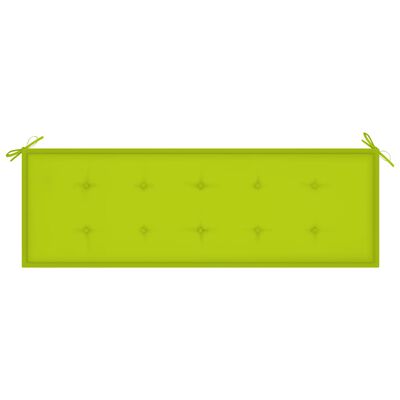 vidaXL Klupa Batavia s jarko zelenim jastukom 150 cm masivna tikovina