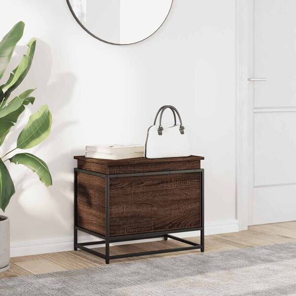 vidaXL Kutija za pohranu s poklopcem smeđi hrast 60x40x51,5 cm