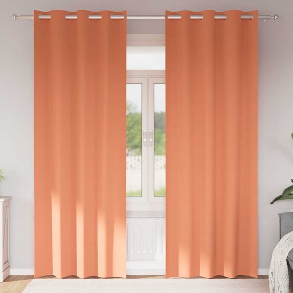 vidaXL Zavjese za blackout s prstenovima 2 pcs Terakota 225 x 140 cm