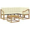 vidaXL Set vanjskih sofa 5 kom. Bijela i krem