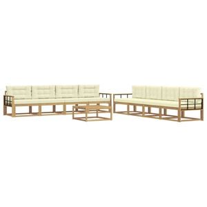 vidaXL Set vanjskih sofa 9 pcs Bijela i krem 79 x 79 x 37 cm Poliester