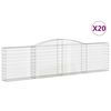 vidaXL Lučne gabionske ko&scaron;are 20kom 400x30x100/120cm pocinčano željezo