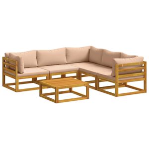 vidaXL Set sofe 6 kom. Prirodna Čvrsto drvo akacije