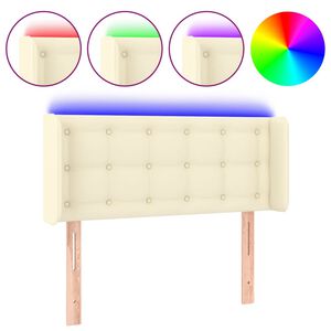 vidaXL LED uzglavlje krem 93x16x78/88 cm od umjetne kože