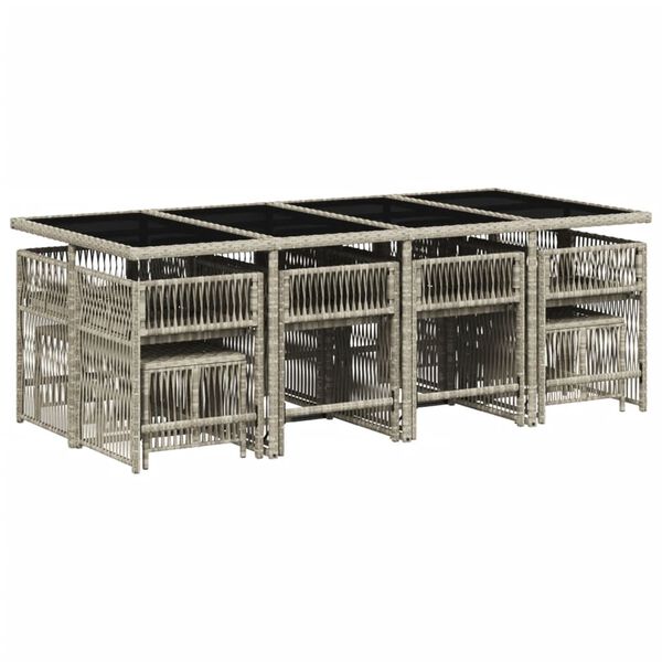 vidaXL 13-dijelni vrtni blagovaonski set s jastucima svijetlosivi