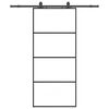 vidaXL Klizna vrata s priborom crna 90 x 205 cm od ESG stakla