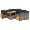 vidaXL 9-dijelni set vrtnih sofa od poliratana s jastucima sivi