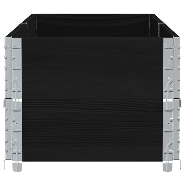 vidaXL Vrtna sadilica crna 150x50 cm od masivne borovine