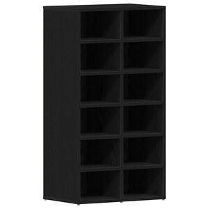 vidaXL Stalak za cipele crni hrast 54x34x100,5 cm Konstruirano drvo
