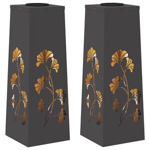 vidaXL Solarna LED svjetlost za stazu 2 pcs Crna Hladno valjana čelika