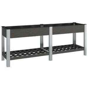 vidaXL Povi&scaron;ena vrtna gredica s policom siva 200x50x75 cm WPC