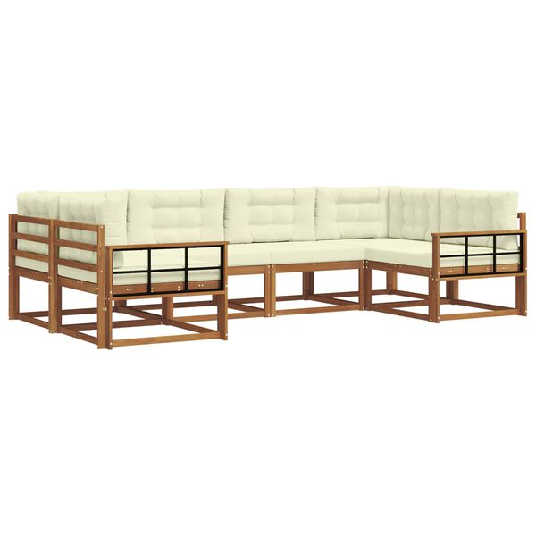 vidaXL Set vanjskih sofa s jastukom 6 pcs Prirodna i krem