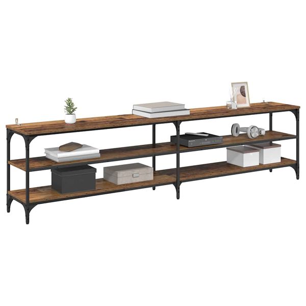 vidaXL TV ormar Staro drvo 200 x 30 x 50 cm Obrađeno drvo i čelik