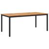 vidaXL Vanjski stol Prirodna i crna 180 x 90 x 75 cm