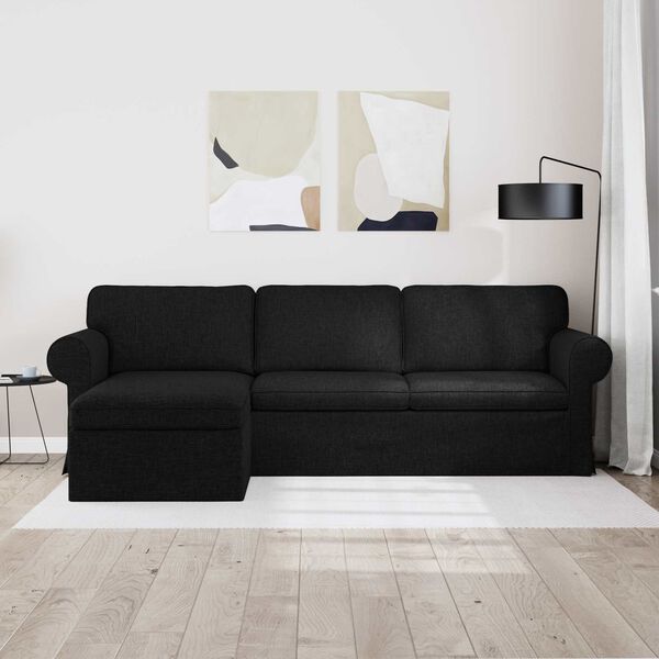 vidaXL Sofa Crna 215 x 138 x 80 cm tkanina