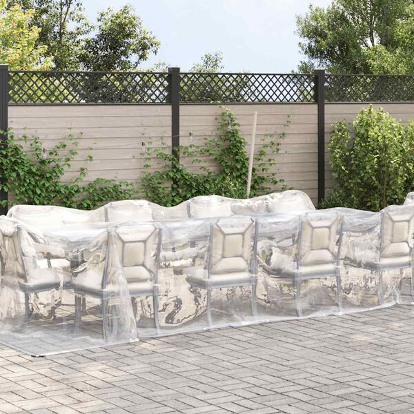 vidaXL Prozirna cerada s u&scaron;icama 3x12 m polietilen