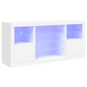 vidaXL Komoda s LED svjetlima bijela 142,5 x 37 x 67 cm