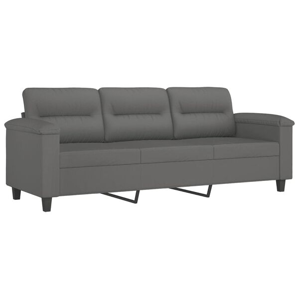 vidaXL 2-dijelni set sofa s jastucima tamnosivi od mikrovlakana