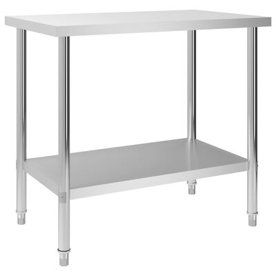vidaXL Kuhinjski radni stol 100 x 60 x 85 cm od nehrđajućeg čelika