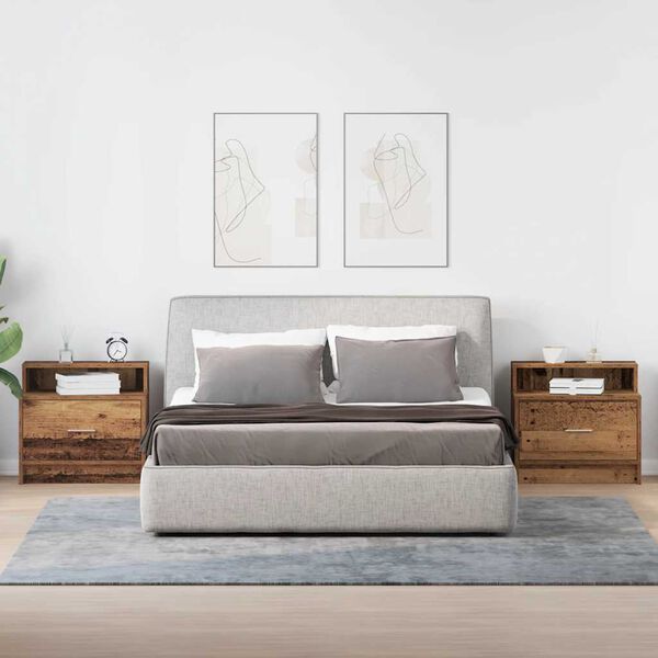 vidaXL Noćni ormarići s ladicom 2 kom staro drvo 51x31x47 cm