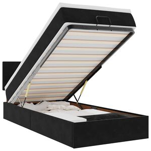 vidaXL Otomanski okvir kreveta s madraca crni 80x200cm bar&scaron;unasti