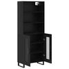vidaXL Highboard Crni hrast 69,5 x 34 x 180 cm Konstruirano drvo