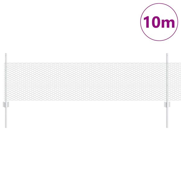 vidaXL Ograda i stup Srebrno 0,5 x 10 m Čelik