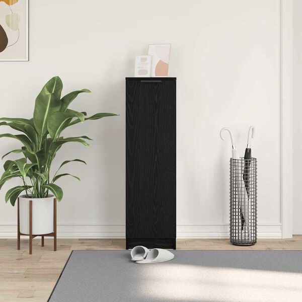 vidaXL Ormar za cipele Crni hrast 29,5 x 35 x 101 cm Konstruirano drvo