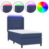 vidaXL Krevet box spring s madracem LED plavi 90x200 cm od tkanine