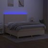 vidaXL Krevet box spring s madracem LED krem 180x200 cm od tkanine