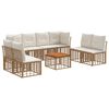 vidaXL Set vanjskih sofa 9 kom. Prirodna i krema bijela Poliester